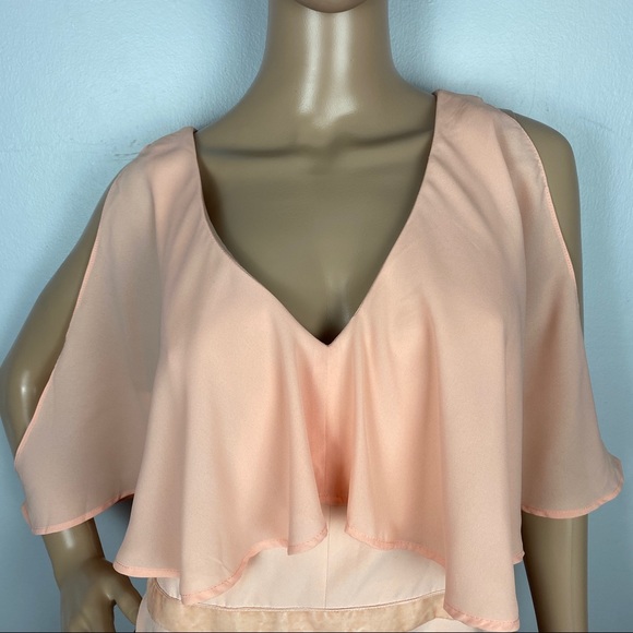 NEW JAY X JAYGODFREY PINK COLD-SHOULDER MINI DRESS - Picture 3 of 9